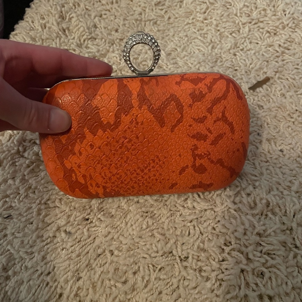 Snake skin clutch